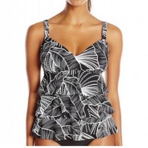 Shape Solver Palm Fan 3 Tier Tankini NWT Sz 10
